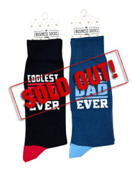 FD2474 Business Socks
$2.40 plus GST
For ultimate comfort and cosiness, our Business Socks have got you (and your feet) covered!  New design.
Product Info: a pair of dress socks available in 2 colours: black socks with red heel and toe; blue socks with light blue heel and toe, with “Coolest Dad Ever” logo.