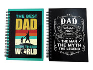 FD2494 Dad’s Spiral Notebook
$2.10 plus GST
Help Dad keep track of important dates, notes and ideas with our new Spiral Notebook.  Throw in a Dad pen to complete the gift.  Product measures 11.5 x 14.5cm.  New product.
Product Info: a spiral bound notebook available in 2 designs: black/white: Dad, World’s No.1, The Man, The Myth, The Legend; black/multi colour: The Best Dad in the World.