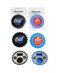 FD2499-1 Round Bottle Opener
$2.20 plus GST
Don’t get caught out without a bottle opener!  A super handy gift for Dad, perfect for home or travel.  Also has a handy magnet on the back.  Diameter 7.8cm.  
Product Info: a round bottle opener available in 2 colours/designs: blue/red: Best Dad, black: The Best Dad in the World.