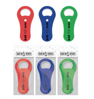 FD2499-2 Dad’s Bottle Opener
$1.80 plus GST
Oh so handy!  Our new Bottle Opener ticks all the boxes and also has a handy magnet on the back!  Product measures 10.5 x 5cm.  
Product Info: a bottle opener with logo that says “Dad You Are My Hero”, available in 3 colours: red, blue and green.