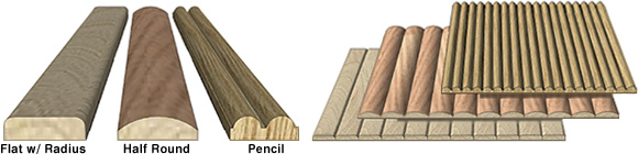 Solid Hardwood Tambour Sheets. Three Profiles.