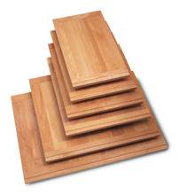 Laminated Alder hardwood breadboards with Alder finger pulls on both ends.