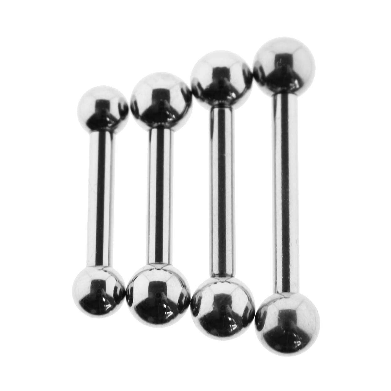 Steel Barbell Tongue Ring, Nipple, Body Piercing 10 Gauge eBay