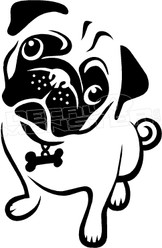 Pug Puppy Eyes Silhouette 1 Decal Sticker