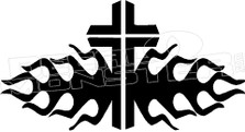 Tribal Catholic Cross 2 Religious Decal Sticker