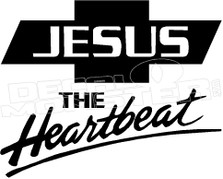Chevy Jesus The Heartbeat 1 Religious Decal Sticker