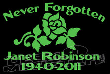 Roses In Loving Memory Of... 4 Memorial decal Sticker