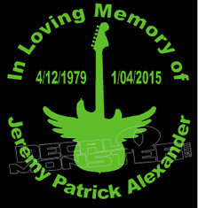 Guitarist In Loving Memory Of... 2 Memorial decal Sticker