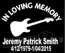 Guitarist In Loving Memory Of... 4 Memorial decal Sticker