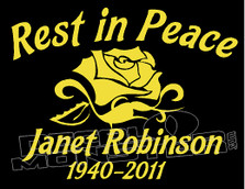 Formal Rose In Loving Memory Of... 5 Memorial decal Sticker