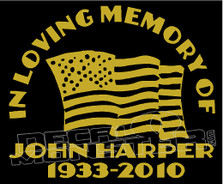USA Stars & Stripes In Loving Memory Of... 2 Memorial decal Sticker