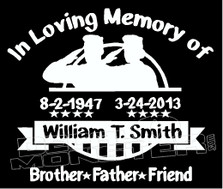 USA Stars & Stripes In Loving Memory Of... 3 Memorial decal Sticker