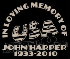 USA Stars & Stripes In Loving Memory Of... 4 Memorial decal Sticker
