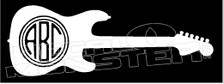 Guitar Silhouette 12 Add Your Own Letters Decal Sticker