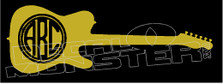 Guitar Silhouette 13 Add Your Own Letters Decal Sticker