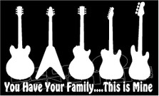 Guitar Family vs. Yours Decal Sticker
