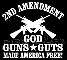 2nd Amendment God & Guns Cross Decal Sticker