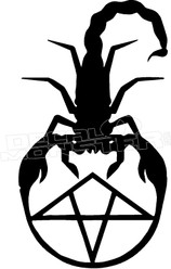 Scorpion Pentagram Decal Sticker
