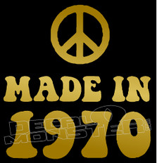 Peace Sign 1970 Decal Sticker