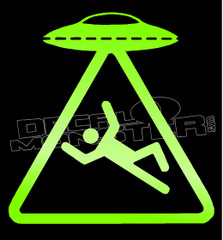 Aliens UFO Beam Up Dude Decal Sticker