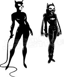 Catwoman and Batwoman Silhouettes 1 Decal Sticker