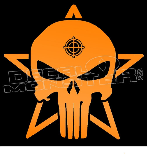 Punisher Skull Star Crosshairs 1 Decal Sticker 