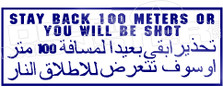 Stay Back 100 Meters Or Get Shot Arabic Writing Decal Sticker