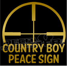 Crosshair Country Boy Peace Sign Decal Sticker