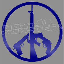 Guns Peace Sign Decal Sticker