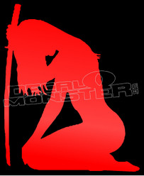 Samurai Battle Girl Silhouette 1 Decal Sticker