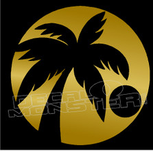 Island Edition Sunset and Palm Trees Decal Sticker