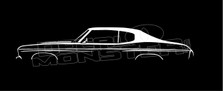 1970 Chevrolet Chevelle SS GM Muscle Car Sihlouette Decal Sticker 