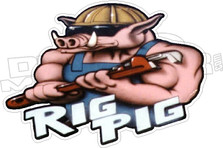 Rig Pig decal 1204 - Hard Hat Decal