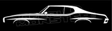 Pontiac LeMans GTO 1972 Classic Silhouette Decal Sticker