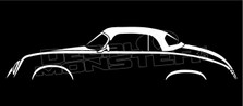 Porsche 356 Pre-A-Speedster With Hardtop Silhouette Decal Sticker 