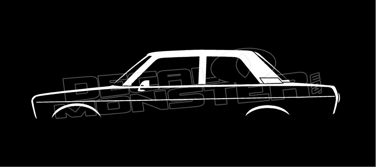 Datsun 510 Bluebird 2-door Sedan, Classic Silhouette Decal Sticker