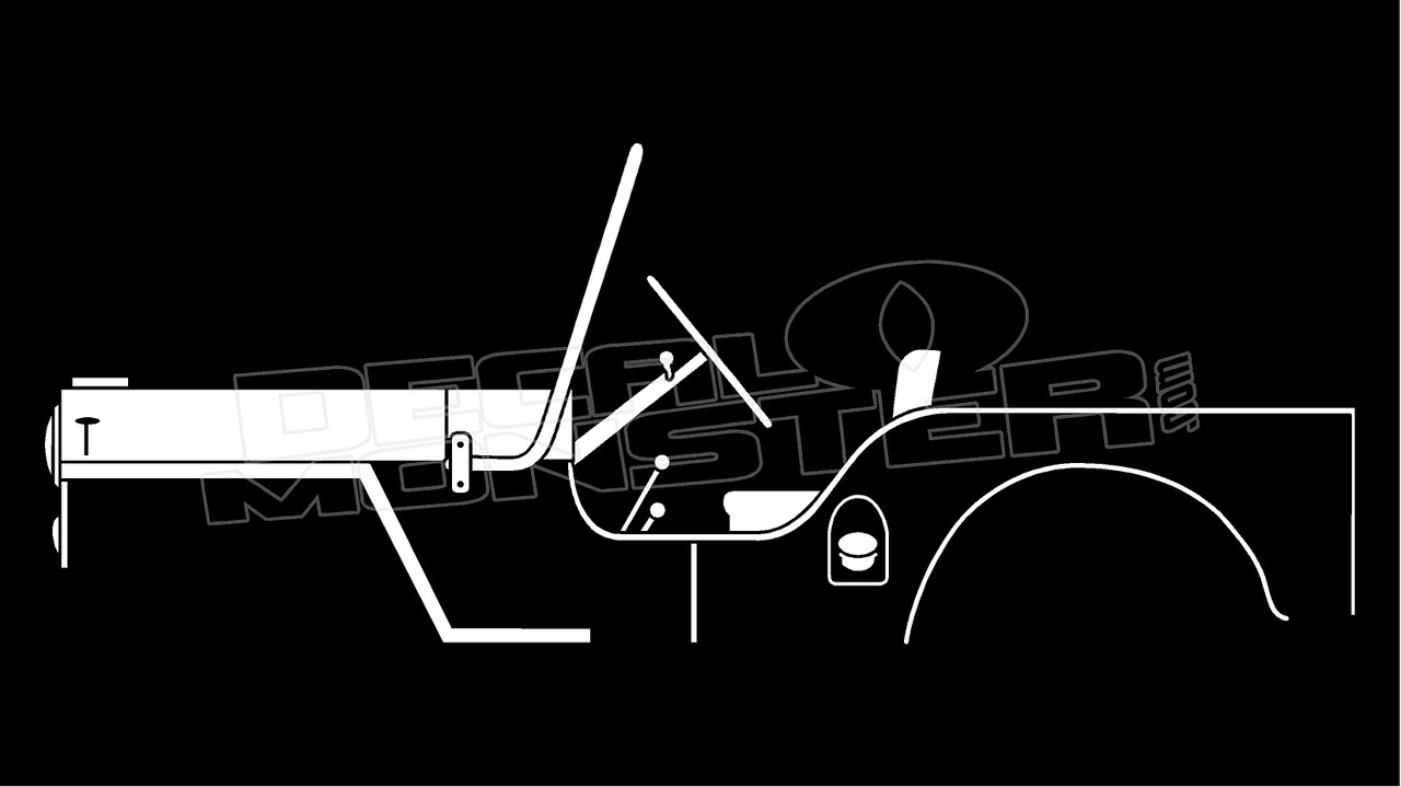 Download 1945 Willys Overland Jeep Silhouette Decal Sticker ...