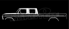 Ford F150 Crew Cab Long Bed (1973-1979) Classic Silhouette Decal Sticker