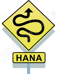 Hana Road Sign Decal Sticker