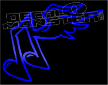 Flying Music Note 1 Decal Sticker