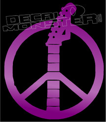 Guitar Peace Sign Decal Sticker 