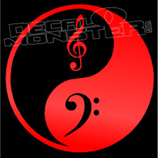 Base Treble Yin Yang of Music Decal Sticker 