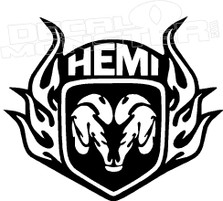 Ram Dodge Hemi Flame Decal Sticker