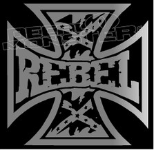 Rebel Flag Iron Cross Decal Sticker