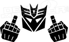 Decepticon Transformer Middle Finger Sticker Decal Vinyl