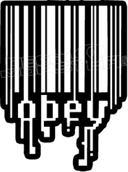Obey Bar Code Drip Decal Sticker