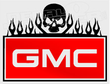 GMC Trucks Tribal Skull Flames Decal Sticker
