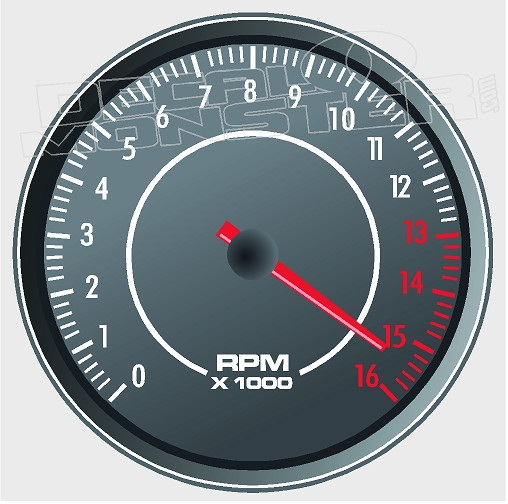 RPM Tach Gauge Red Line Decal Sticker