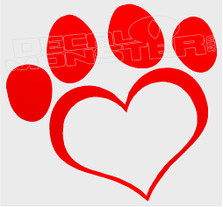 Paw Love Heart 2 Decal Sticker