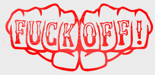 Double Punch Fuck Off Fists Decal Sticker